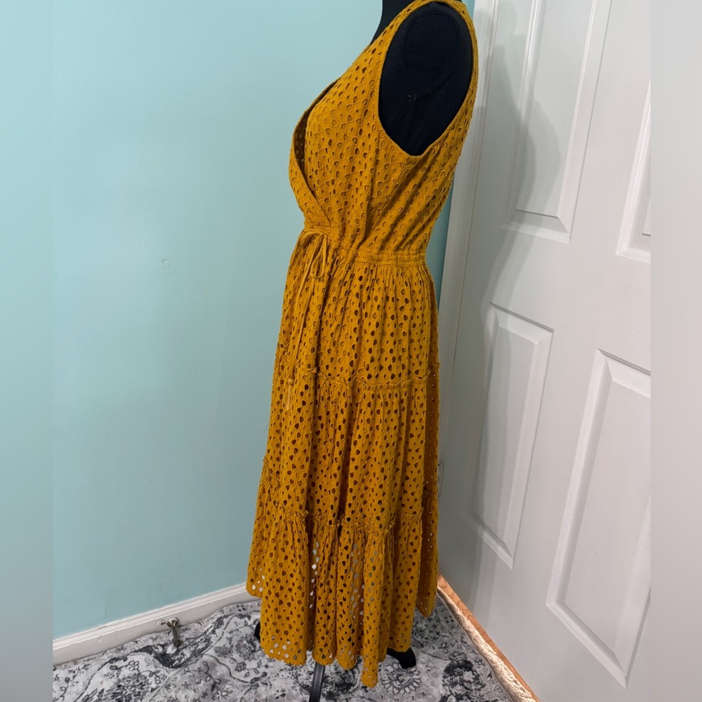 Frye X Anthropologie Nuri Eyelet Wrap Dress Size S - Picture 4 of 7